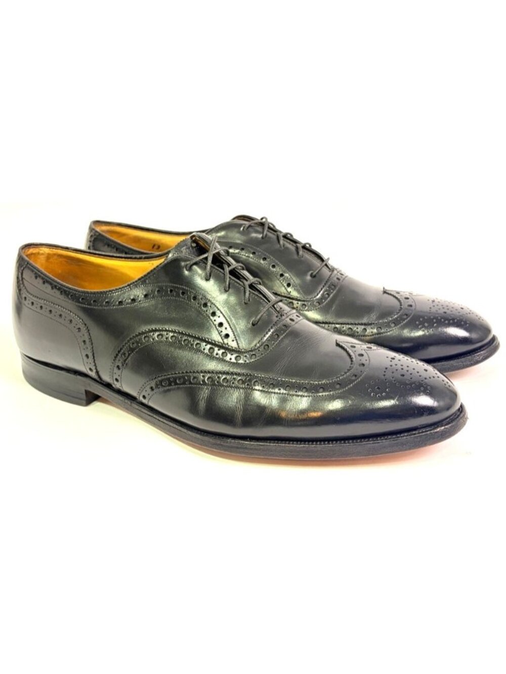 RARE Johnston & Murphy Aristocraft Wingtip Oxford Shoes Men 13 C HANDMADE / VTG